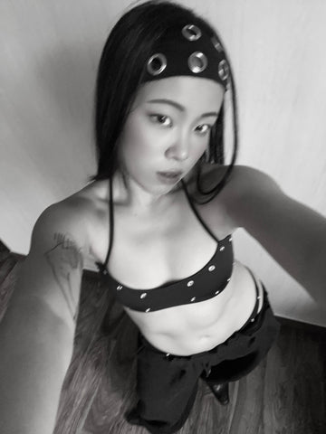 Pierced Noir Bikini & Hairband